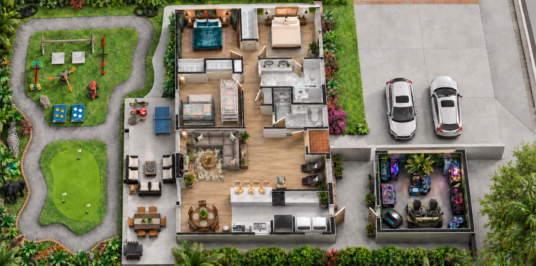 Explore the layout illustrated overhead layout