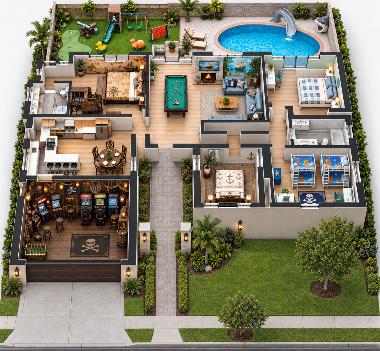 Explore the layout illustrated overhead layout