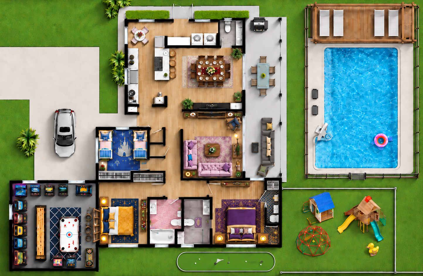 Explore the layout illustrated overhead layout